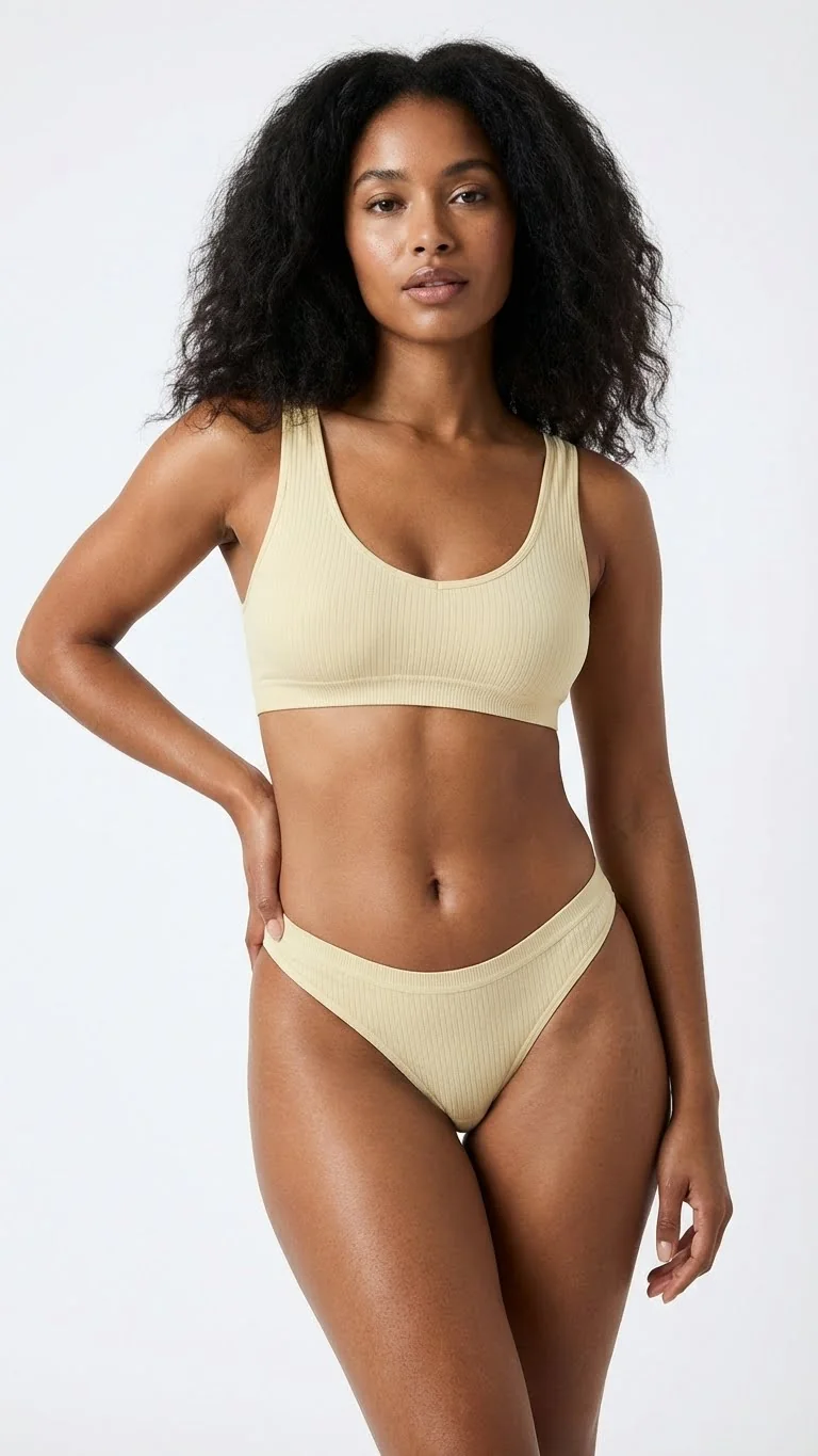 Fitilli (Ribbed) Ribana Tanga Soft Primrose - Soft Primrose Renk Detayı